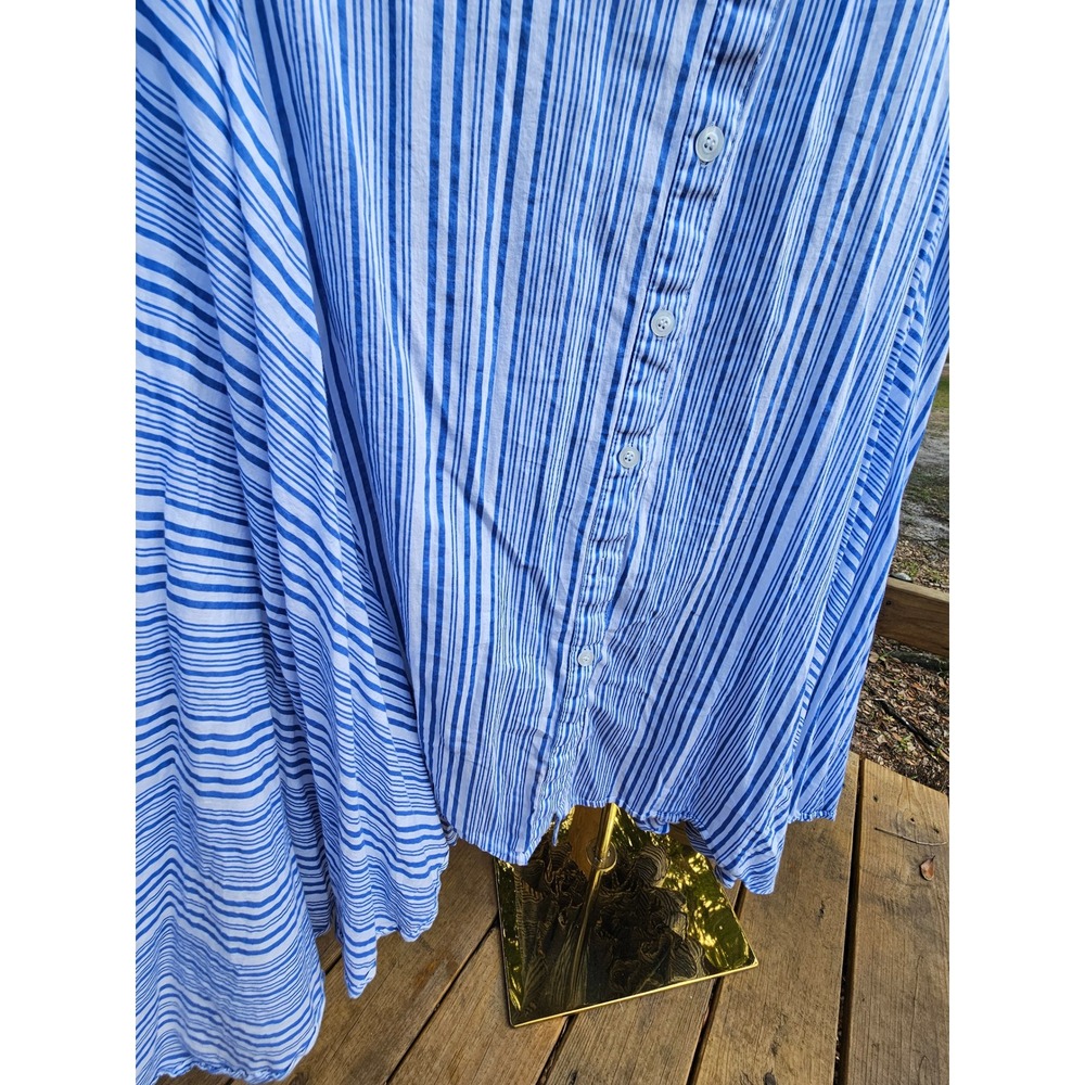Philosophy Republic Clothing Blue Striped Asymmetrical Boho Midi Dress Medium - Picture 4 of 10